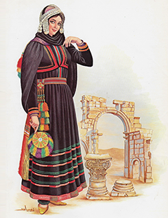 Syria costumes clothing dresses embroidery traditional Aleppo